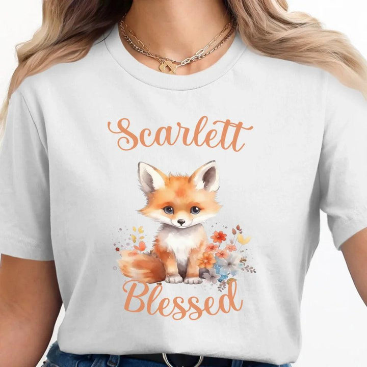 Custom Watercolor Baby Fox T-Shirt - ART-TSH137 - ARTFULANE