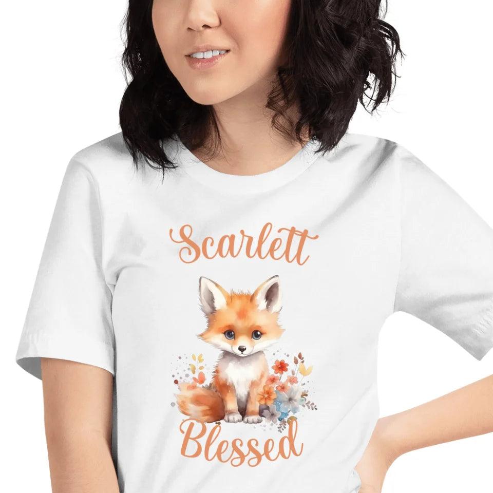 Custom Watercolor Baby Fox T-Shirt - ART-TSH137 - ARTFULANE