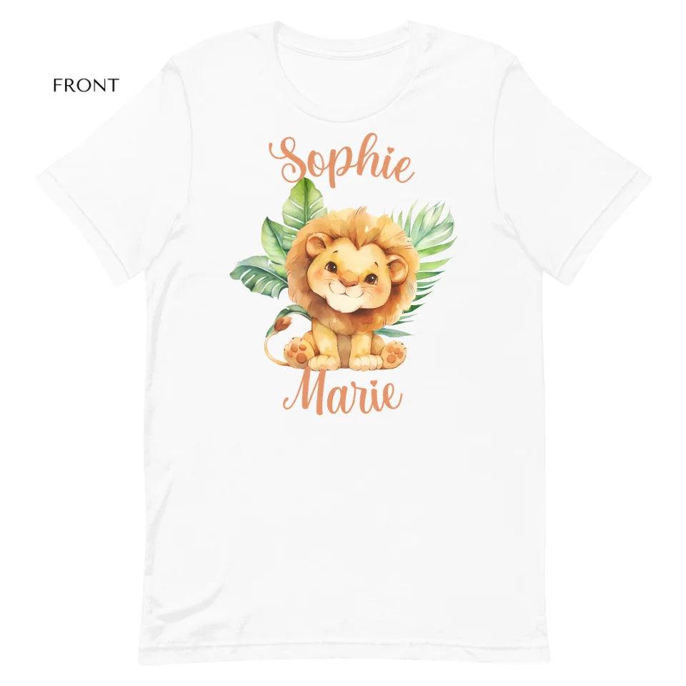 Custom Watercolor Baby Safari Animals T-Shirt - ART-TSH138 - ARTFULANE