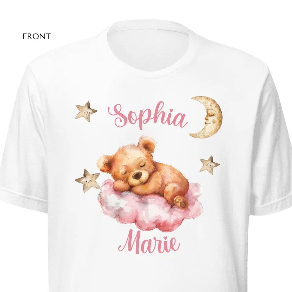 Custom Teddy Bear Sleeping on Cloud T-Shirt - ART-TSH145 - ARTFULANE