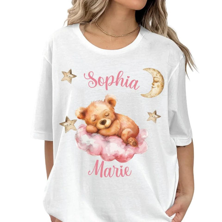 Custom Teddy Bear Sleeping on Cloud T-Shirt - ART-TSH145 - ARTFULANE