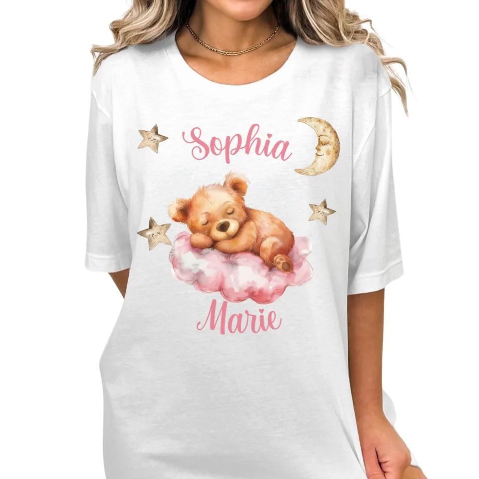 Custom Teddy Bear Sleeping on Cloud T-Shirt - ART-TSH145 - ARTFULANE