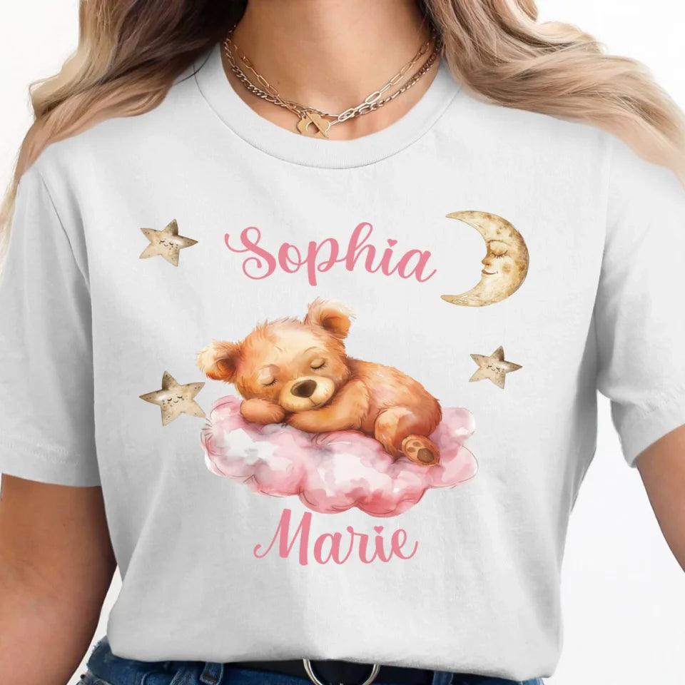 Custom Teddy Bear Sleeping on Cloud T-Shirt - ART-TSH145 - ARTFULANE