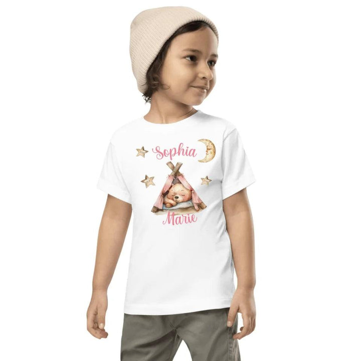 Custom Teddy Bear Sleeping in Tent T-Shirt - ART-TSH146 - ARTFULANE