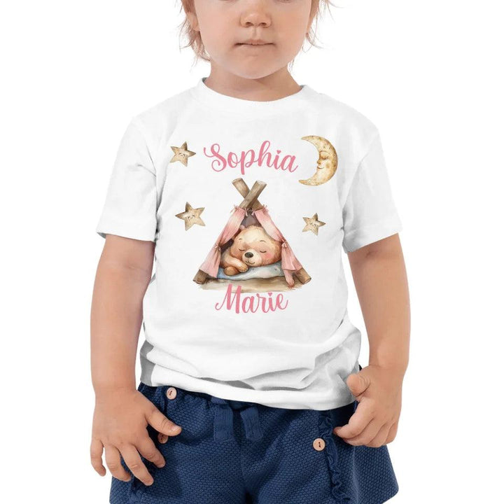 Custom Teddy Bear Sleeping in Tent T-Shirt - ART-TSH146 - ARTFULANE