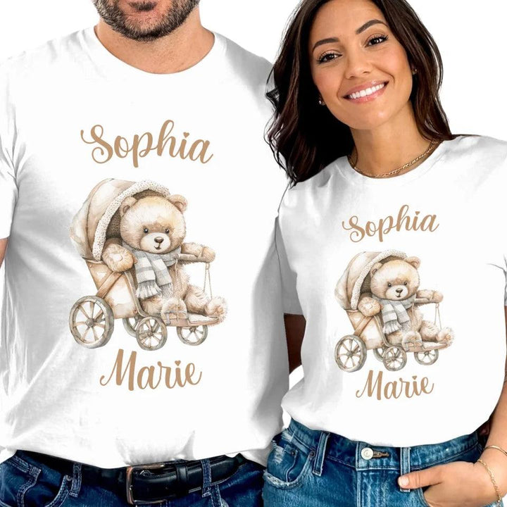 Custom Teddy Bear in Stroller T-Shirt - ART-TSH148 - ARTFULANE