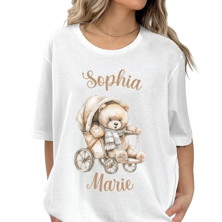 Custom Teddy Bear in Stroller T-Shirt - ART-TSH148 - ARTFULANE