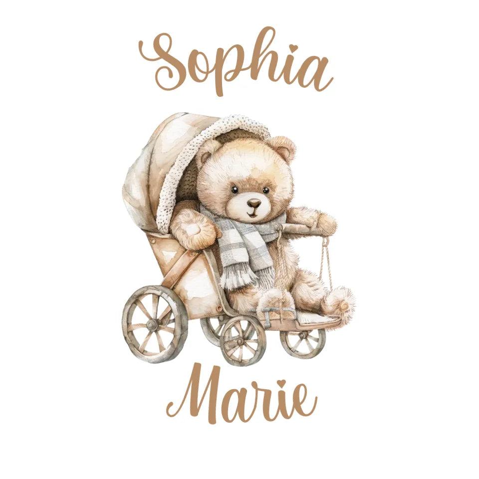 Custom Teddy Bear in Stroller T-Shirt - ART-TSH148 - ARTFULANE