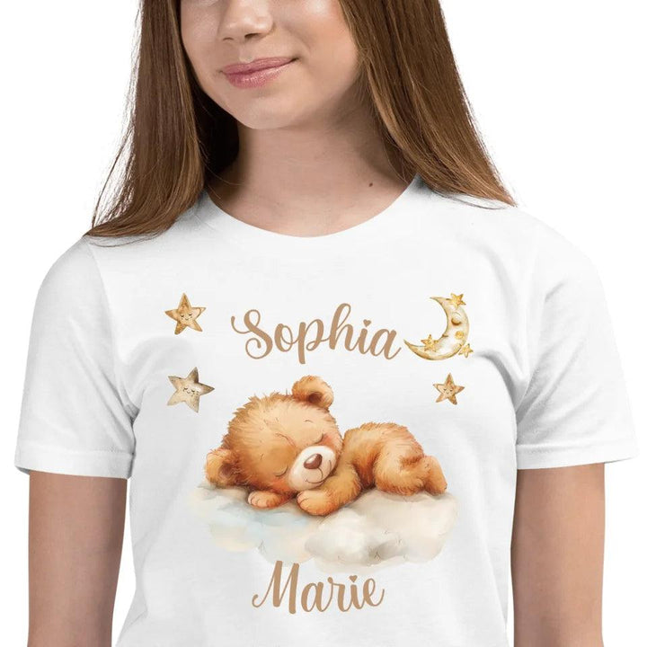 Custom Teddy Bear Sleeping on Cloud T-Shirt - ART-TSH149 - ARTFULANE