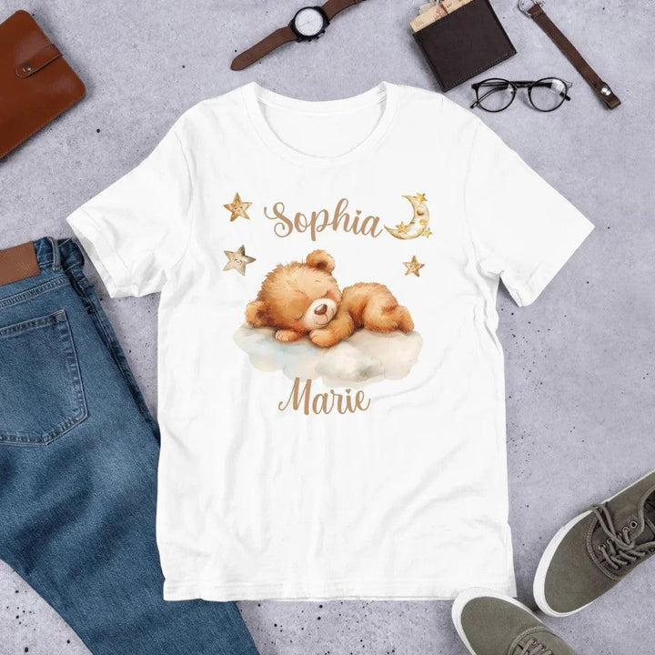 Custom Teddy Bear Sleeping on Cloud T-Shirt - ART-TSH149 - ARTFULANE