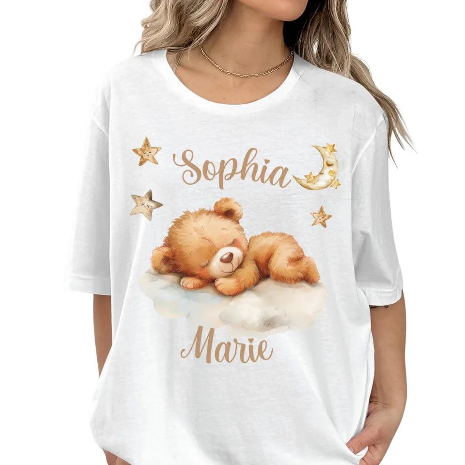 Custom Teddy Bear Sleeping on Cloud T-Shirt - ART-TSH149 - ARTFULANE