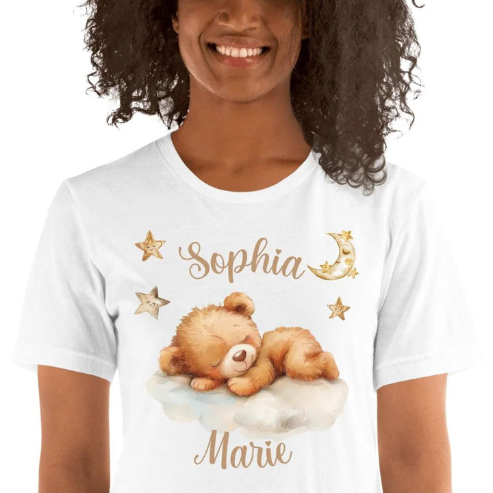 Custom Teddy Bear Sleeping on Cloud T-Shirt - ART-TSH149 - ARTFULANE