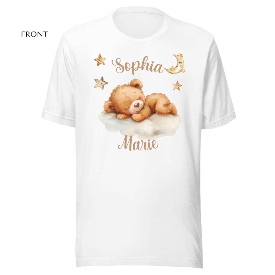 Custom Teddy Bear Sleeping on Cloud T-Shirt - ART-TSH149 - ARTFULANE