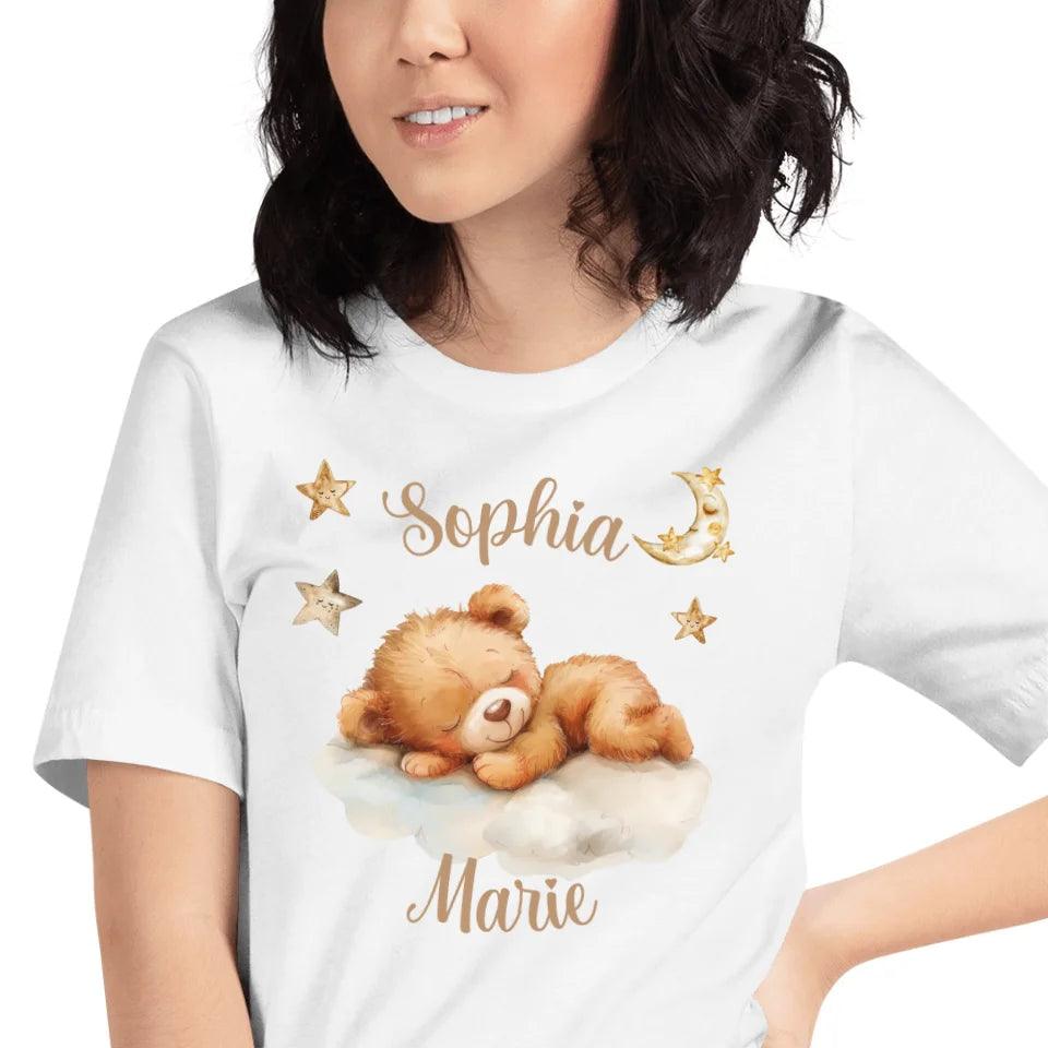 Custom Teddy Bear Sleeping on Cloud T-Shirt - ART-TSH149 - ARTFULANE