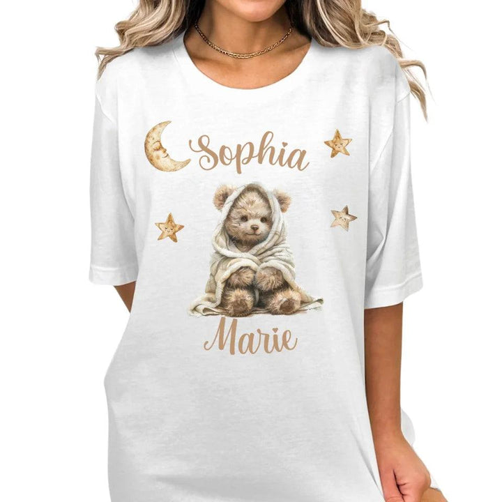 Custom Teddy Bear Wrapped in Blanket T-Shirt - ART-TSH150 - ARTFULANE