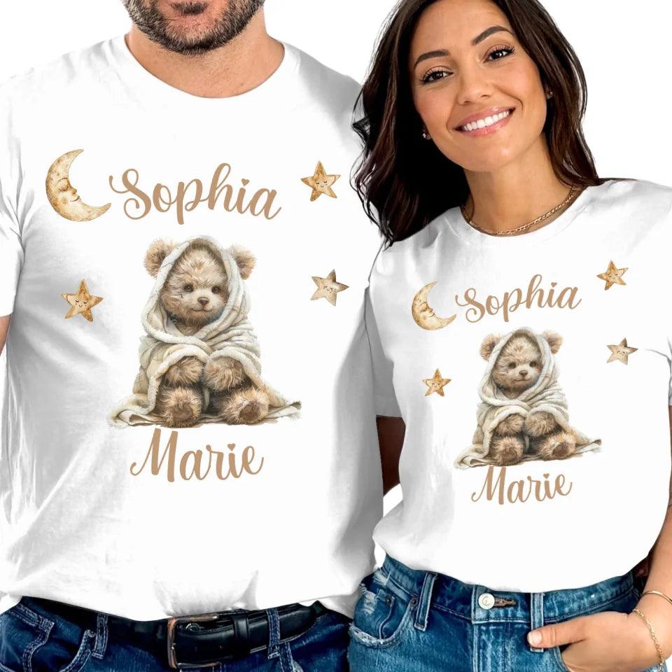 Custom Teddy Bear Wrapped in Blanket T-Shirt - ART-TSH150 - ARTFULANE