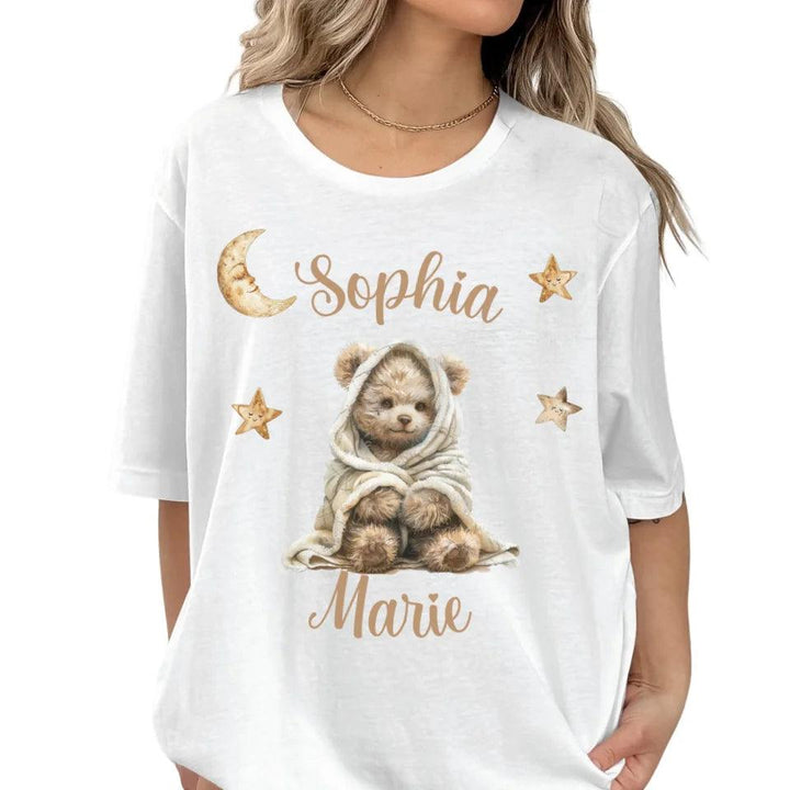 Custom Teddy Bear Wrapped in Blanket T-Shirt - ART-TSH150 - ARTFULANE