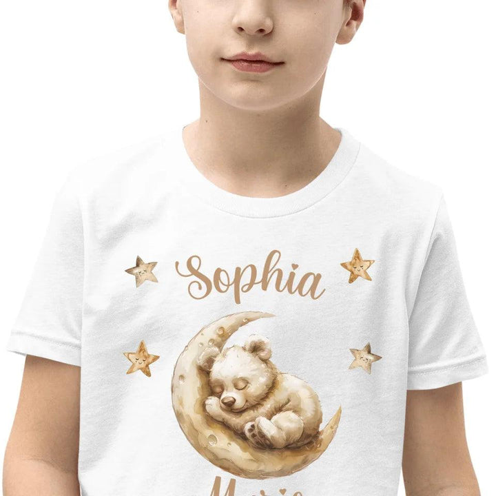 Custom Teddy Bear Sleeping on Moon T-Shirt - ART-TSH151 - ARTFULANE