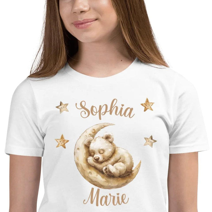 Custom Teddy Bear Sleeping on Moon T-Shirt - ART-TSH151 - ARTFULANE