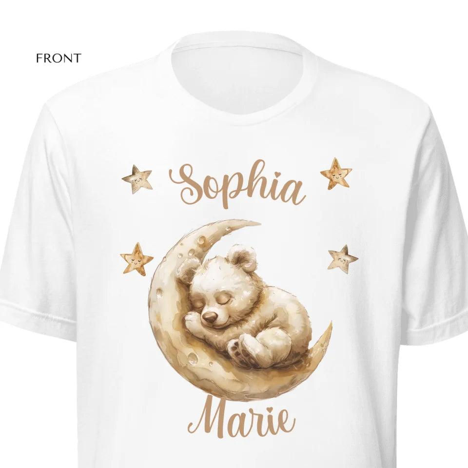 Custom Teddy Bear Sleeping on Moon T-Shirt - ART-TSH151 - ARTFULANE