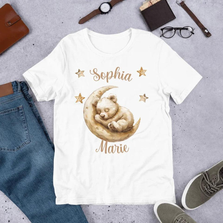 Custom Teddy Bear Sleeping on Moon T-Shirt - ART-TSH151 - ARTFULANE