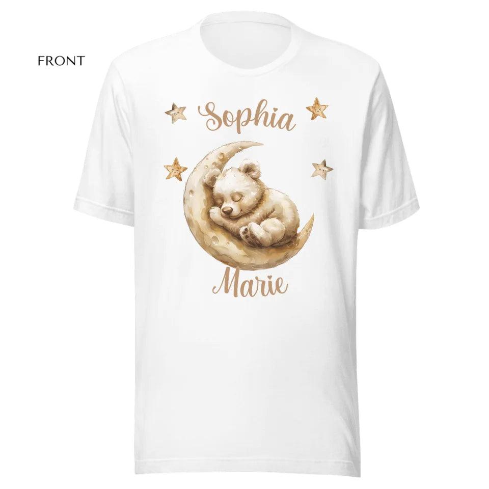 Custom Teddy Bear Sleeping on Moon T-Shirt - ART-TSH151 - ARTFULANE