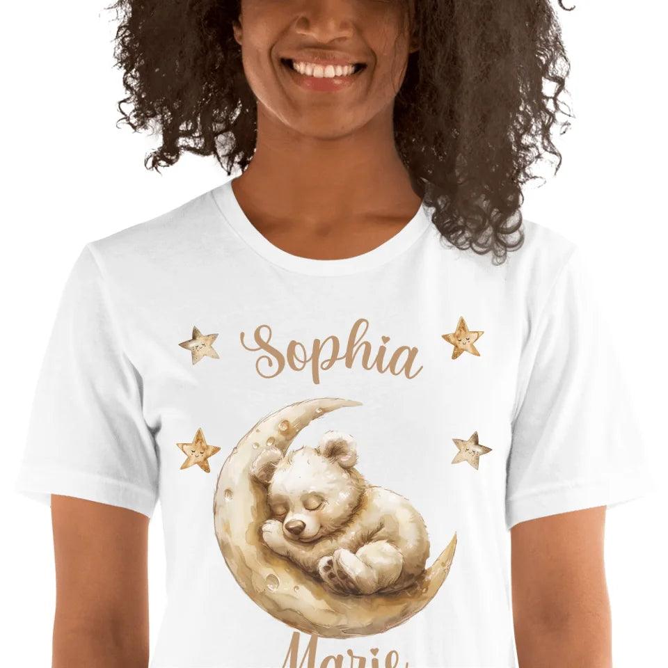 Custom Teddy Bear Sleeping on Moon T-Shirt - ART-TSH151 - ARTFULANE