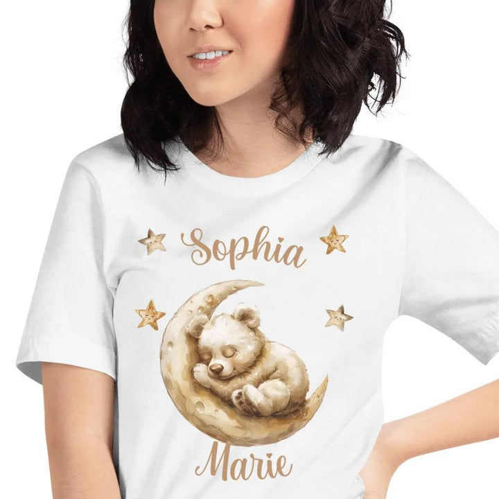 Custom Teddy Bear Sleeping on Moon T-Shirt - ART-TSH151 - ARTFULANE