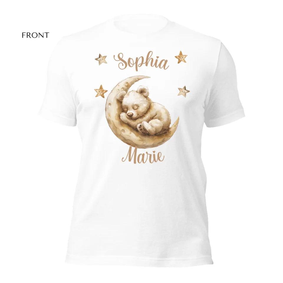 Custom Teddy Bear Sleeping on Moon T-Shirt - ART-TSH151 - ARTFULANE