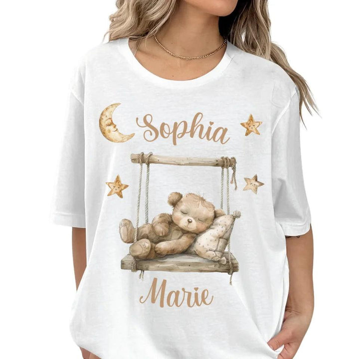 Custom Teddy Bear on Swing T-Shirt - ART-TSH152 - ARTFULANE