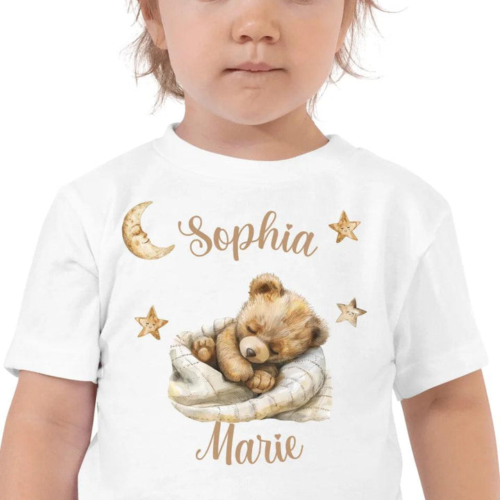 Custom Teddy Bear Sleeping on Blanket T-Shirt - ART-TSH153 - ARTFULANE