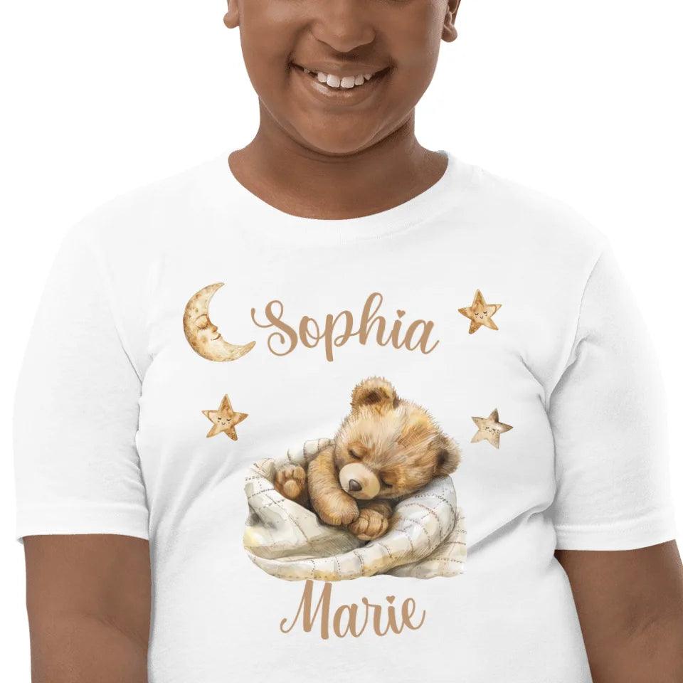 Custom Teddy Bear Sleeping on Blanket T-Shirt - ART-TSH153 - ARTFULANE