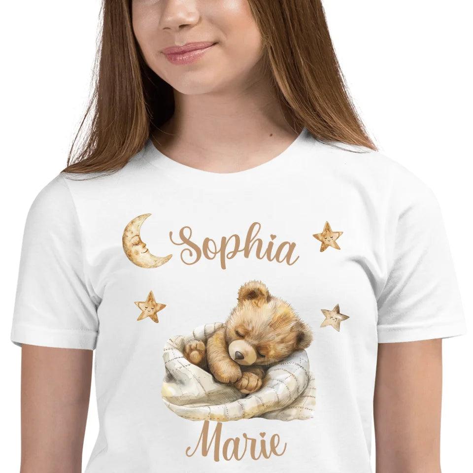 Custom Teddy Bear Sleeping on Blanket T-Shirt - ART-TSH153 - ARTFULANE