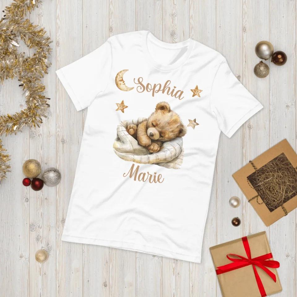 Custom Teddy Bear Sleeping on Blanket T-Shirt - ART-TSH153 - ARTFULANE