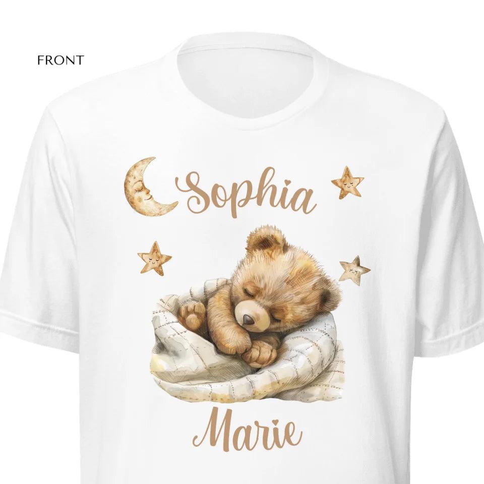 Custom Teddy Bear Sleeping on Blanket T-Shirt - ART-TSH153 - ARTFULANE