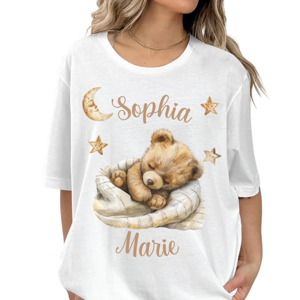 Custom Teddy Bear Sleeping on Blanket T-Shirt - ART-TSH153 - ARTFULANE