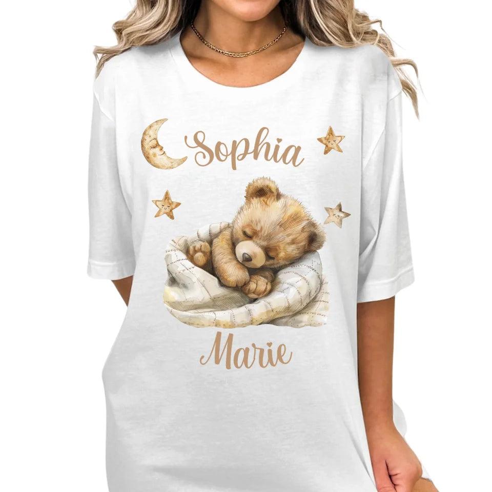 Custom Teddy Bear Sleeping on Blanket T-Shirt - ART-TSH153 - ARTFULANE