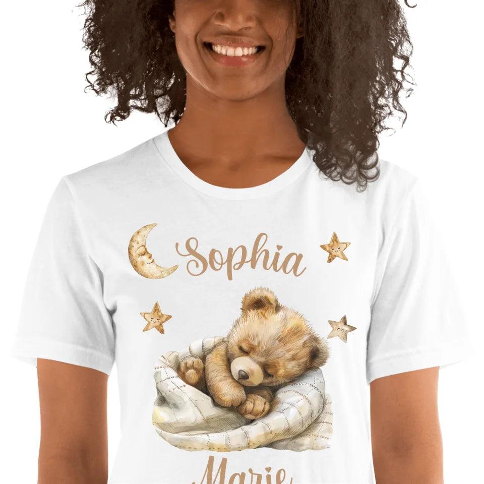 Custom Teddy Bear Sleeping on Blanket T-Shirt - ART-TSH153 - ARTFULANE