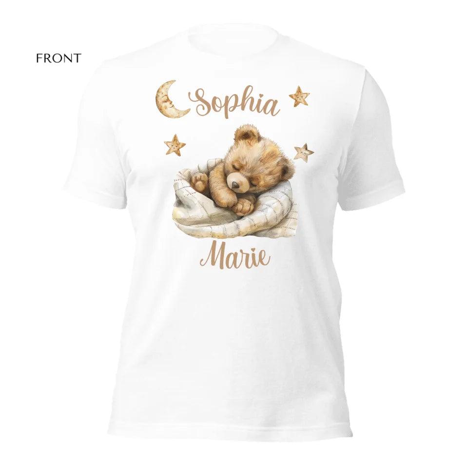 Custom Teddy Bear Sleeping on Blanket T-Shirt - ART-TSH153 - ARTFULANE