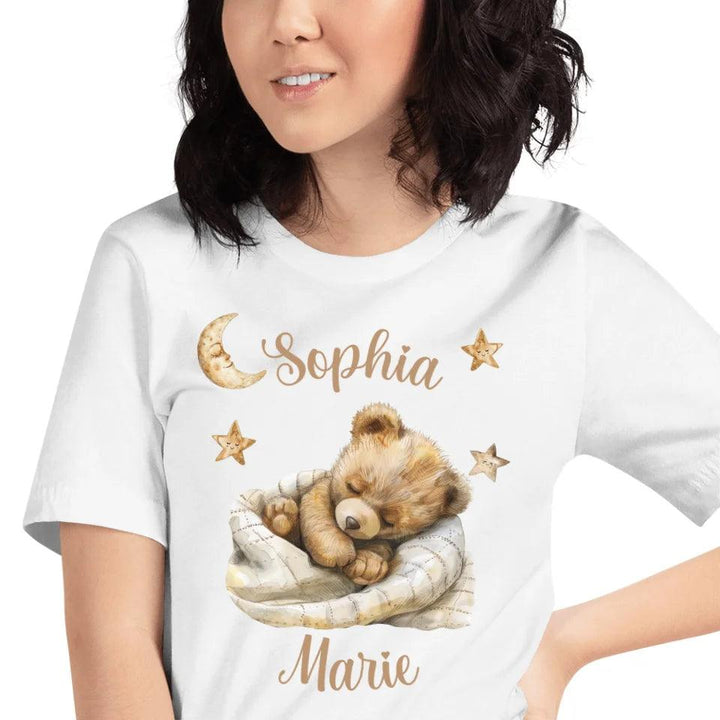 Custom Teddy Bear Sleeping on Blanket T-Shirt - ART-TSH153 - ARTFULANE