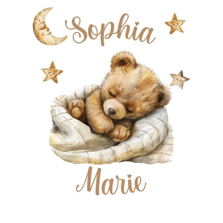 Custom Teddy Bear Sleeping on Blanket T-Shirt - ART-TSH153 - ARTFULANE