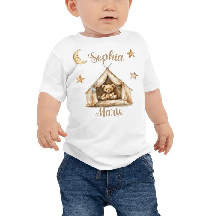 Custom Teddy Bear in Tent T-Shirt - ART-TSH154 - ARTFULANE