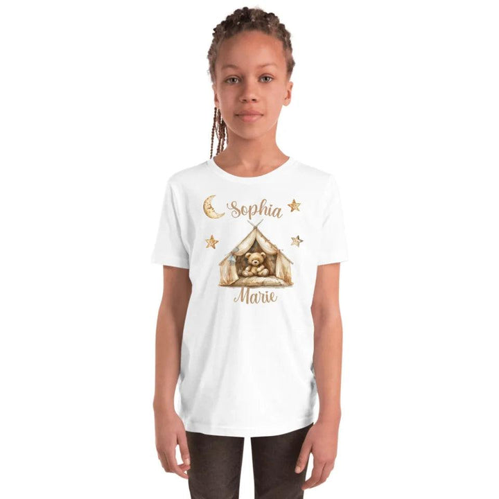 Custom Teddy Bear in Tent T-Shirt - ART-TSH154 - ARTFULANE