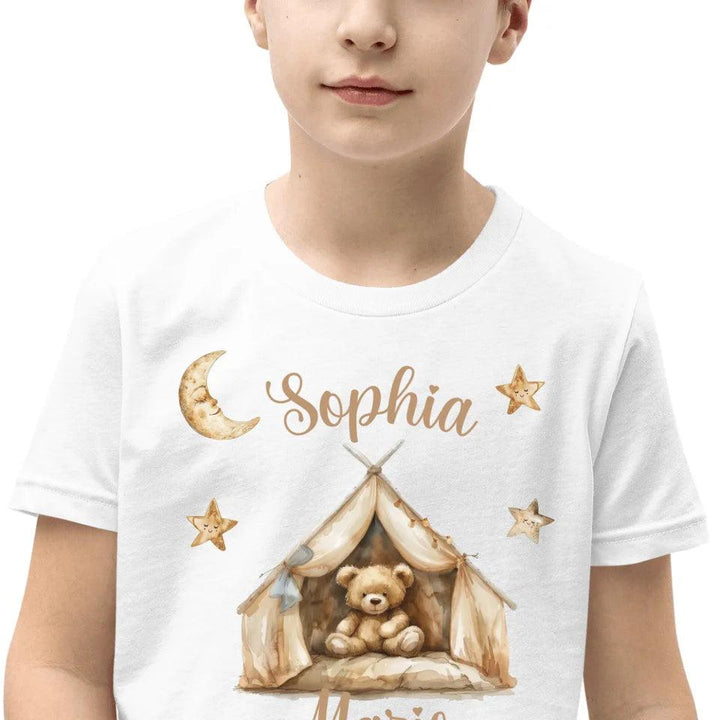 Custom Teddy Bear in Tent T-Shirt - ART-TSH154 - ARTFULANE