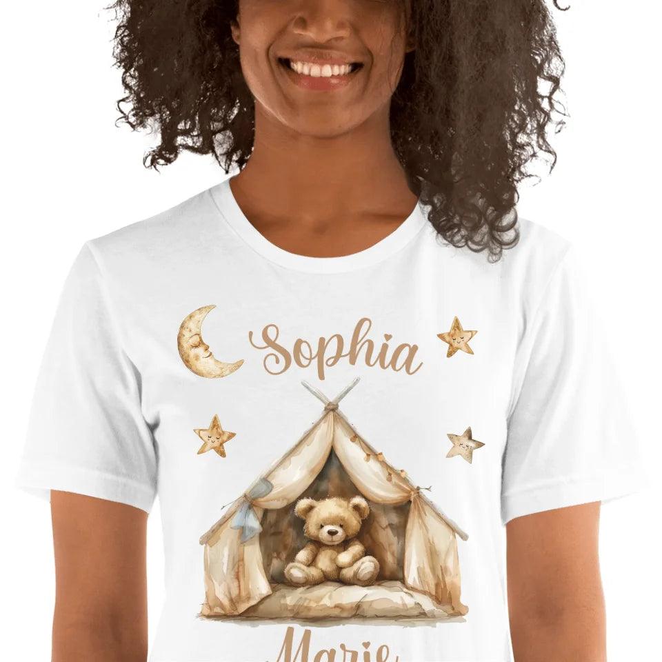 Custom Teddy Bear in Tent T-Shirt - ART-TSH154 - ARTFULANE