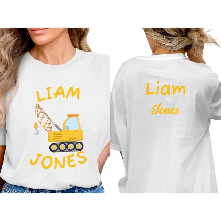 Custom Yellow Construction Trucks T-Shirt - ART-TSH159 - ARTFULANE