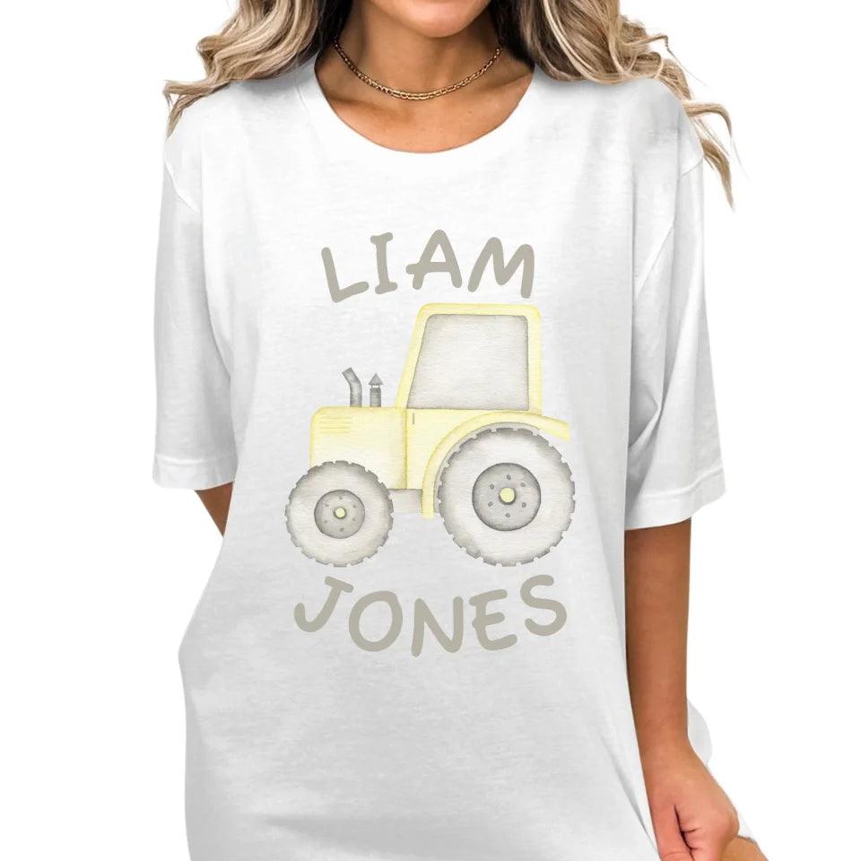 Custom Watercolor Construction Trucks T-Shirt - ART-TSH160 - ARTFULANE