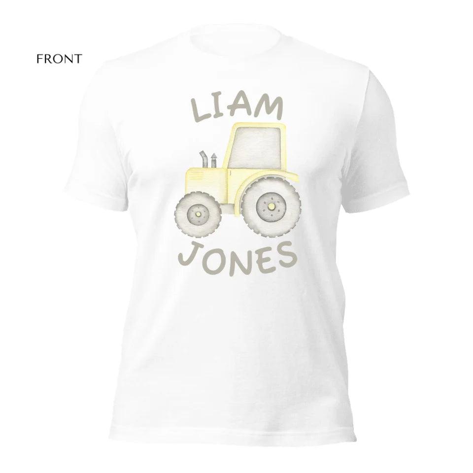 Custom Watercolor Construction Trucks T-Shirt - ART-TSH160 - ARTFULANE