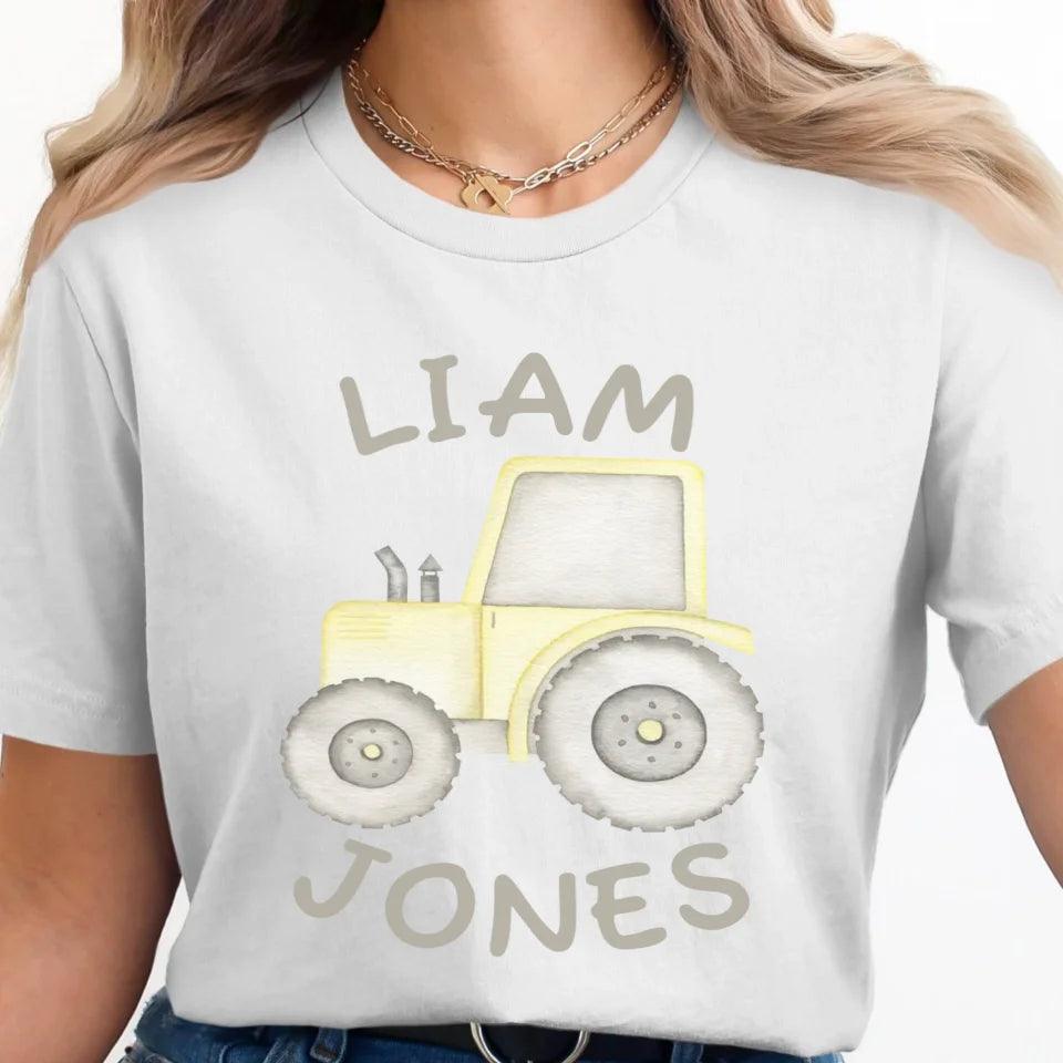 Custom Watercolor Construction Trucks T-Shirt - ART-TSH160 - ARTFULANE