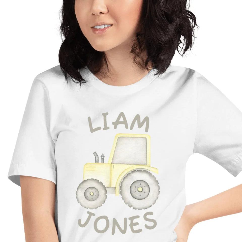 Custom Watercolor Construction Trucks T-Shirt - ART-TSH160 - ARTFULANE